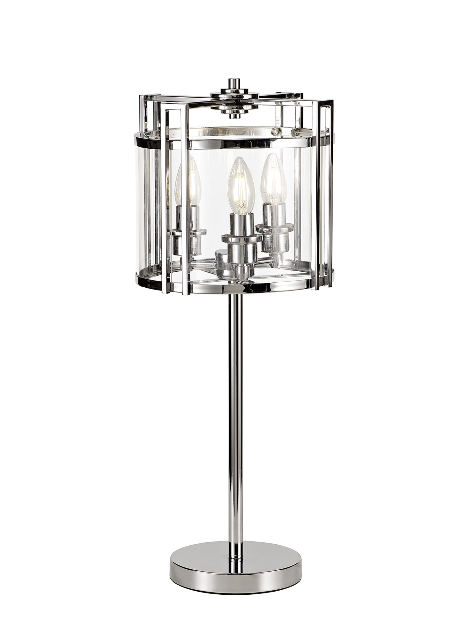 Eaton Polished Chrome Table Lamps Diyas Armed Table Lamps